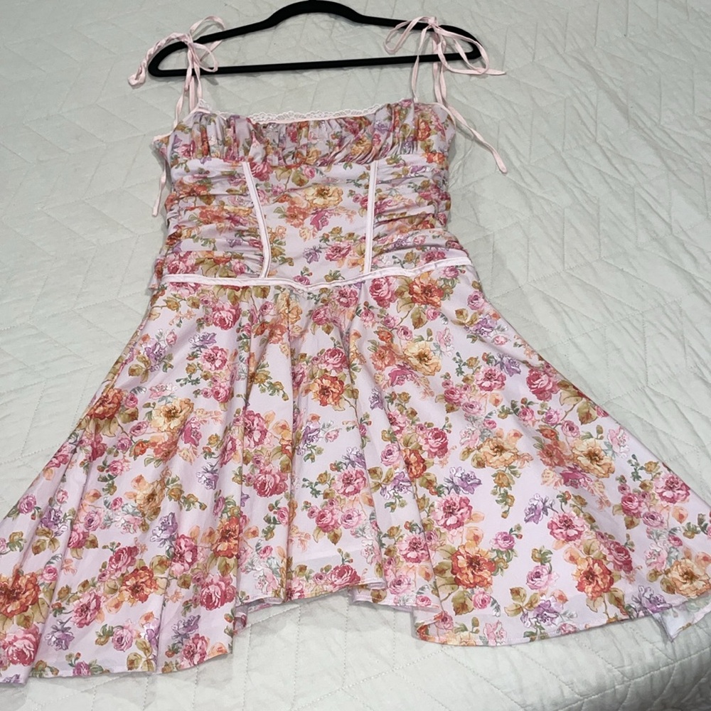 House CB ALEJANDRA XS 
LIGHT LAVENDER PRINT CORSET DRESS